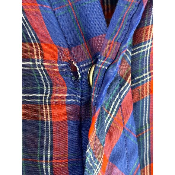 Vintage wrangler distressed brush popper snap button shirt - Picture 3 of 12